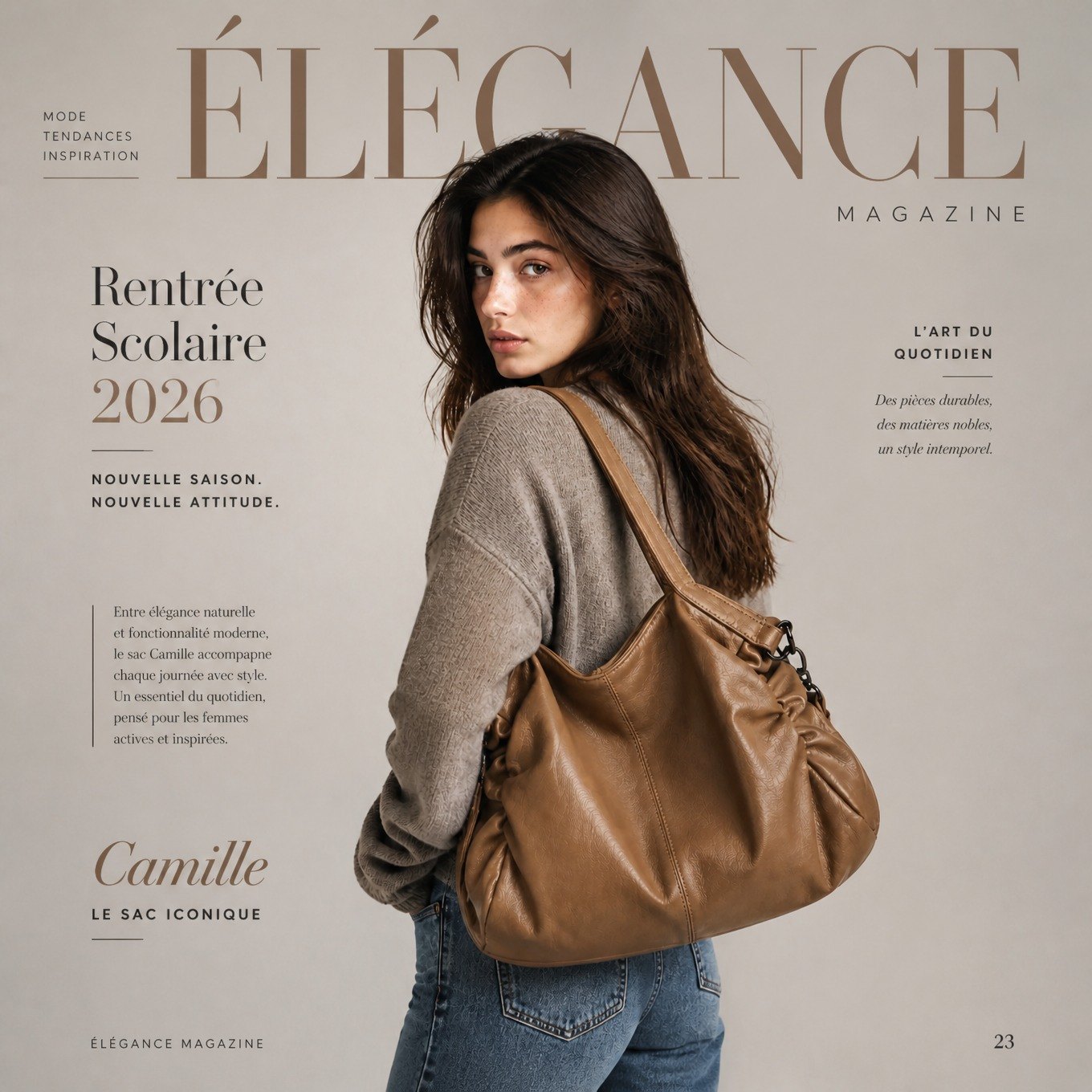 Élégance magazine, Rentrée scolaire 2026, le sac Camille