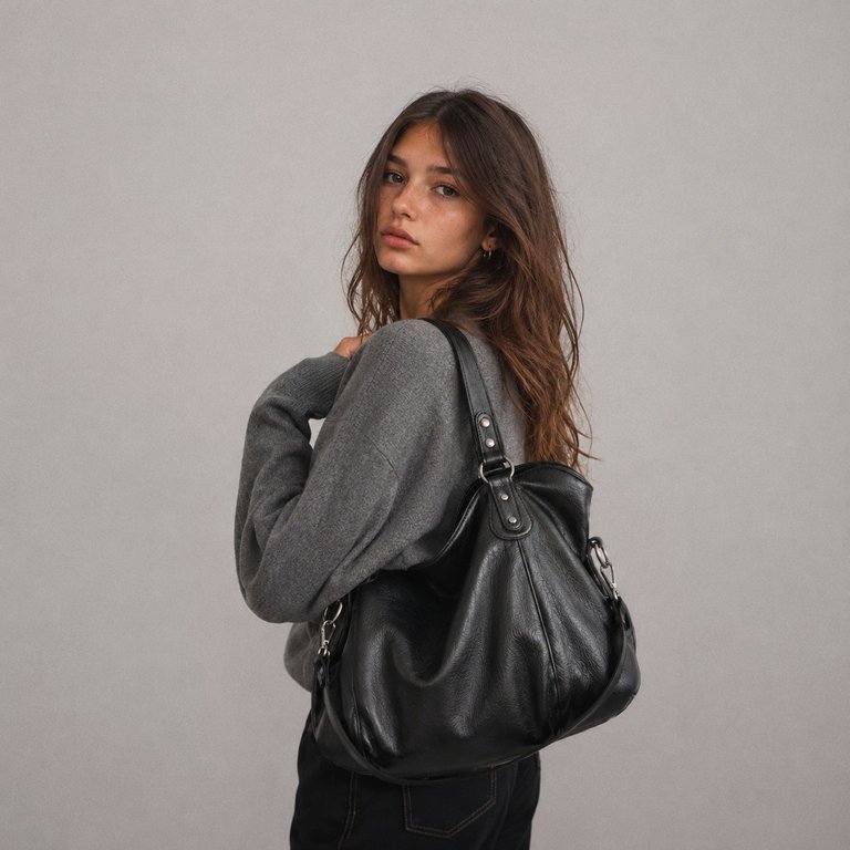 Sac à main de cours en toile porté