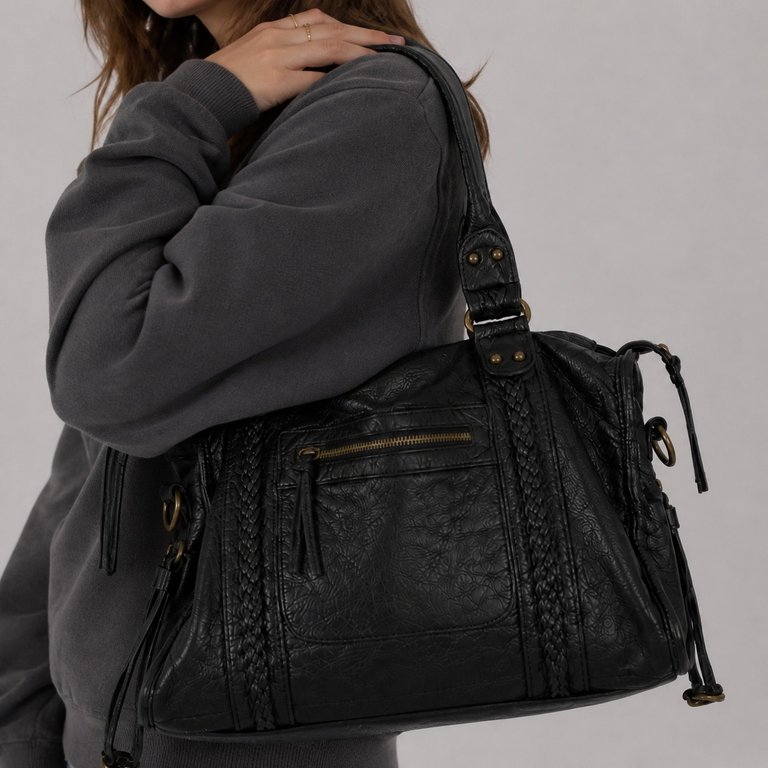 Sac de cours elegant et sobre porté