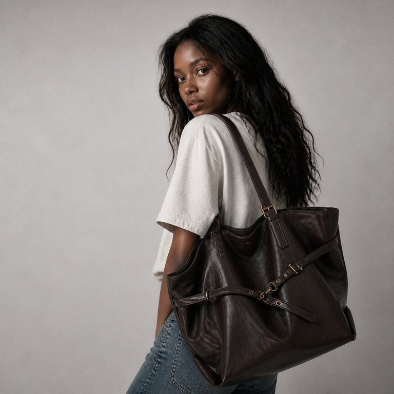 Sac de cours vintage jean porté